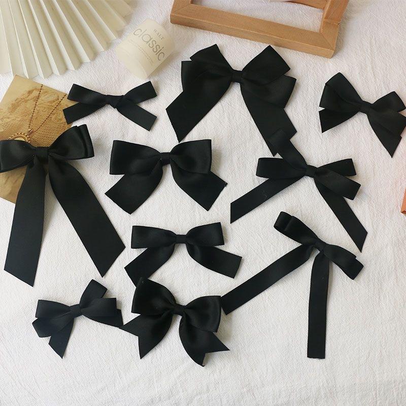 Black Bow Brooch With Ribbon And Safety Pin Simple Corsage Women'S Clothing Accessories Fashion Jewelry