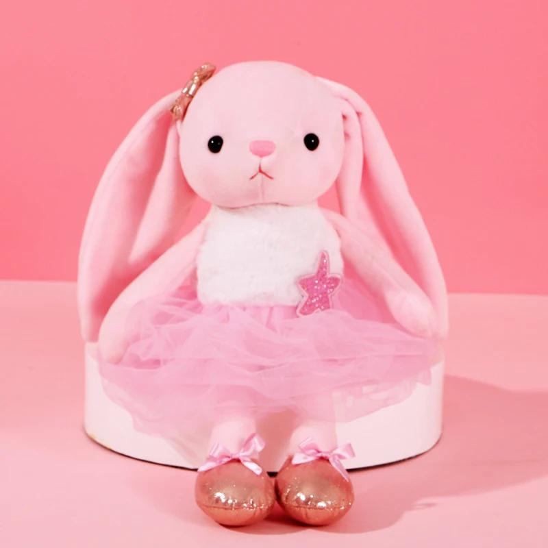 Lovely Ballet Bunny Plush Toys Soft Stuffed Cute Dressing Rabbt Animal Dolls Baby Finger Pillow for Kids Girl Birthday Gift