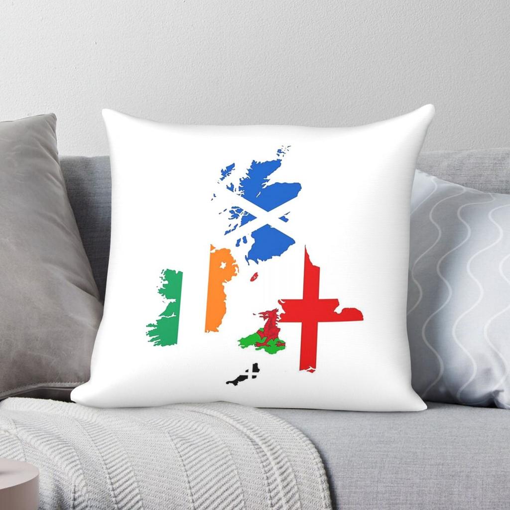 British Isles Cymru Square Pillowcase Polyester Linen Velvet Creative Zip Decor Throw Pillow Case Home Wholesale x