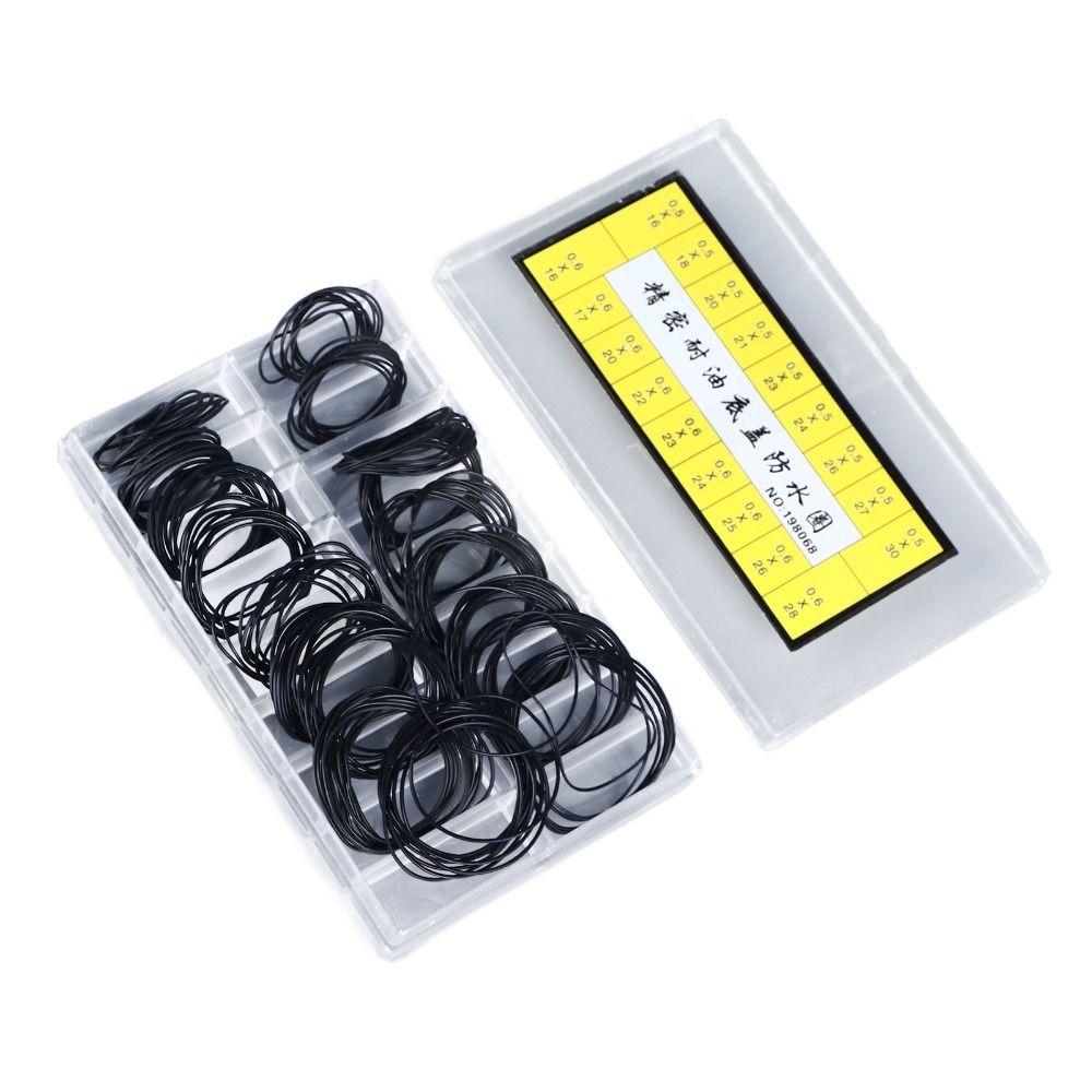 180pcs 0.5mm 0.6mm Watch Repairing Tool Black Color Watch Back Cover Seals  Watch Replacement