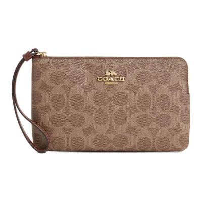 19 Logo Zip Wristlet Dámský Wristlet Hnědá Žlutá CZ277-IMXHE