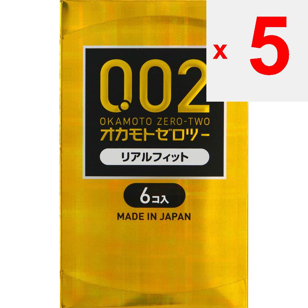 okamoto 0.02EX Real Fit 6pcs Pack of 1 Standard Type Uniform Thinness In the 0.02 Mm Range, Realistic Shape with Good Fit. Pack of 1