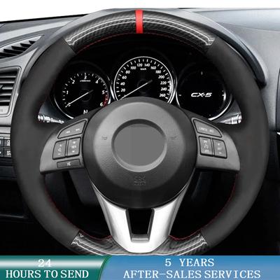Dostosowana osłona na kierownicę do samochodu Wrap antypoślizgowy zamszowy warkocz dla Mazda 3 Axela Mazda 6 Atenza Mazda 2 CX-3 CX3 CX-5