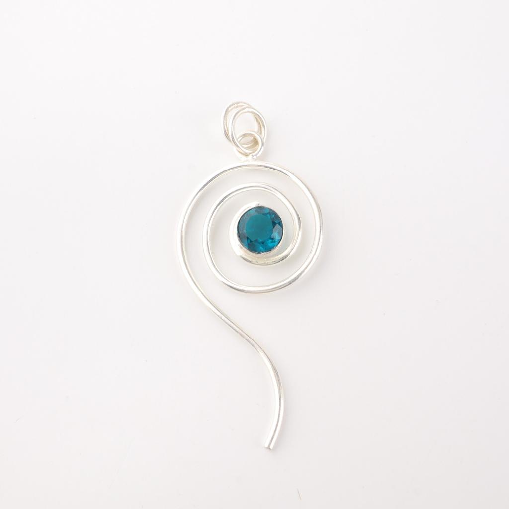 Apatite Gemstone 925 Sterling Silver Jewelry Handmade Pendant For Wedding Gift PP-42-15