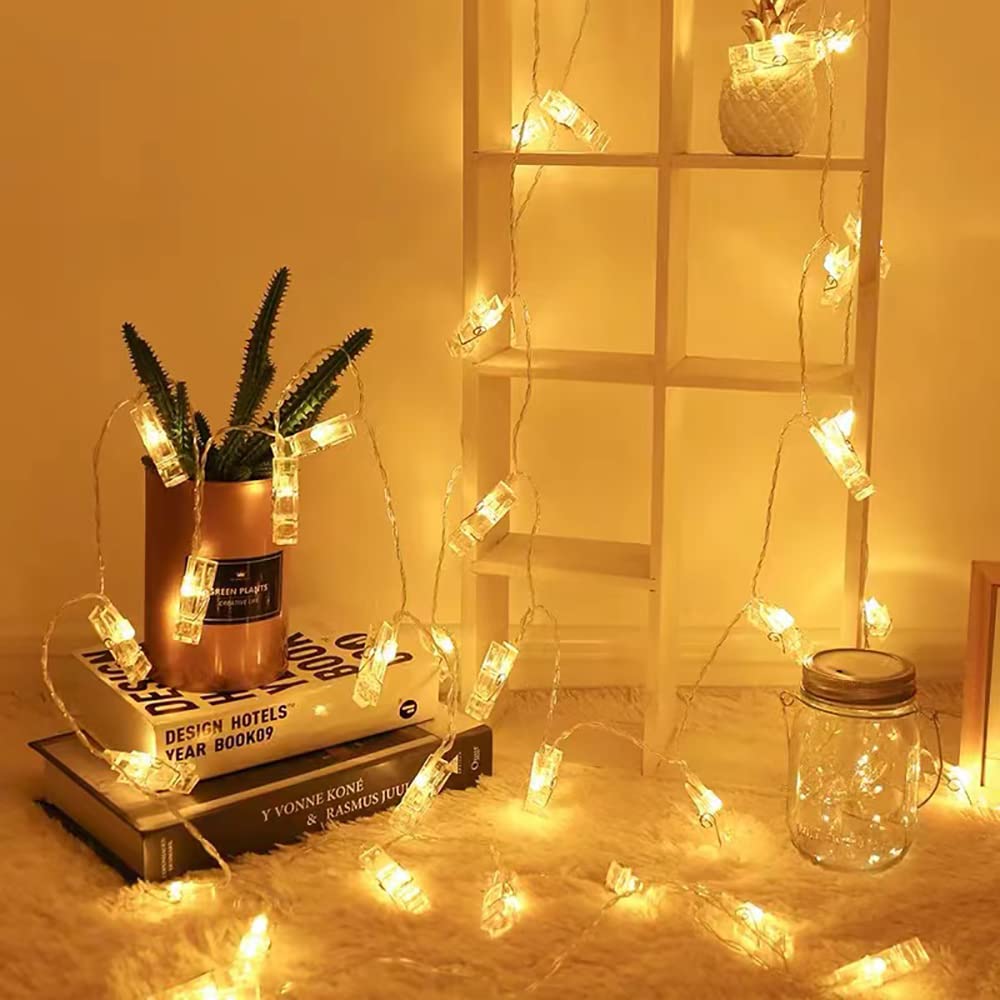 BQuel Photo Decoration Lights 3M 30 LED String Lights, 30pcs, Photo Clips, DIY Wall Decoration, Garden Lights, Jewelry Lights, Wire Lights, Indoor &