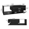 Hochglanz Schwarzer Couchtisch 100x50x32cm, mit Glasplatte und Schubladen, Kratzfest, mit 1 Schublade, LED-Licht, Modern