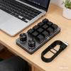 12 Key 2 Knob Programming Macro Knob Keyboard Bluetooth/Wired One Handed Mechanical Game Keypad Hotswap Red Switch for Designers