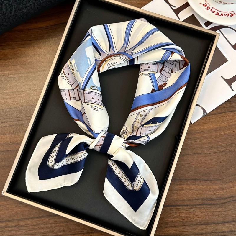 Polka Dot Silk Scarf Square Scarf High-end New Versatile Decorative Scarf Scarf Scarf Neck Cashew Flower Scarf Shawl Can Be Used As a Tube Top