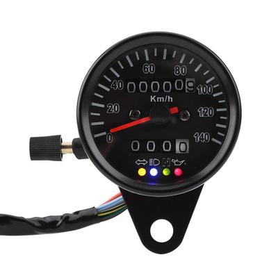 Keenso Motorcycle Speedometer Tachometer 60mm Black Waterproof Universal Motorcycle Odometer Speedometer Gauge
