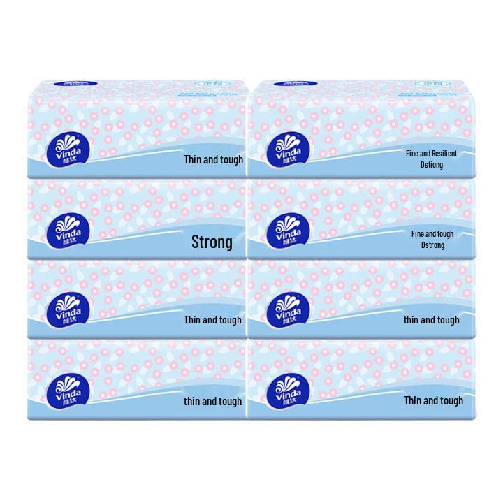 Vinda 3-Ply Soft & Durable Facial Tissues, 100 Sheets/Pack, 20 Packs/Box