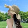 Lightweight Women's Summer Straw Hat Wide Brim Sun Protection Hat Bowknot Sun Hat Beach Vacation Hat Fashionable Headwear for Seaside Trips