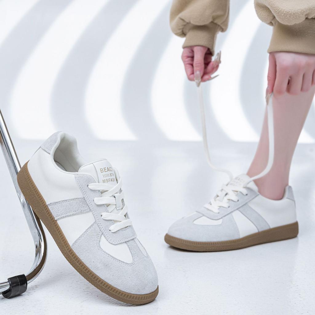 Retro prose poetry women's shoes 2025 spring new little white shoes women's sports shoes casual breathable shoes German training shoes women