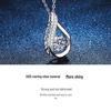 Korean Style Moissanite Water Drop Necklace: 1 Carat S925 Sterling Silver Pendant