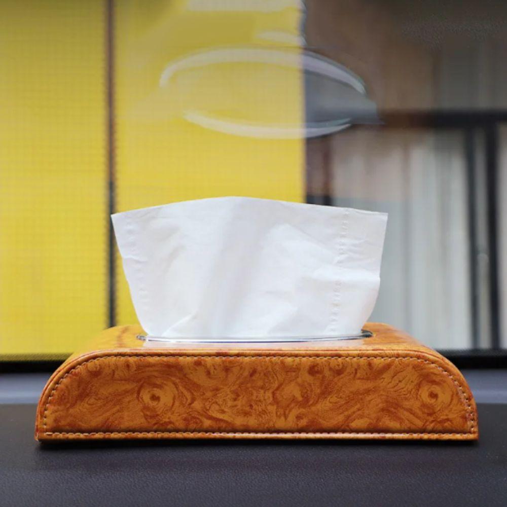 Curved Design Car Tissue Box High-end Style Car Console Tissue Box Car Interior