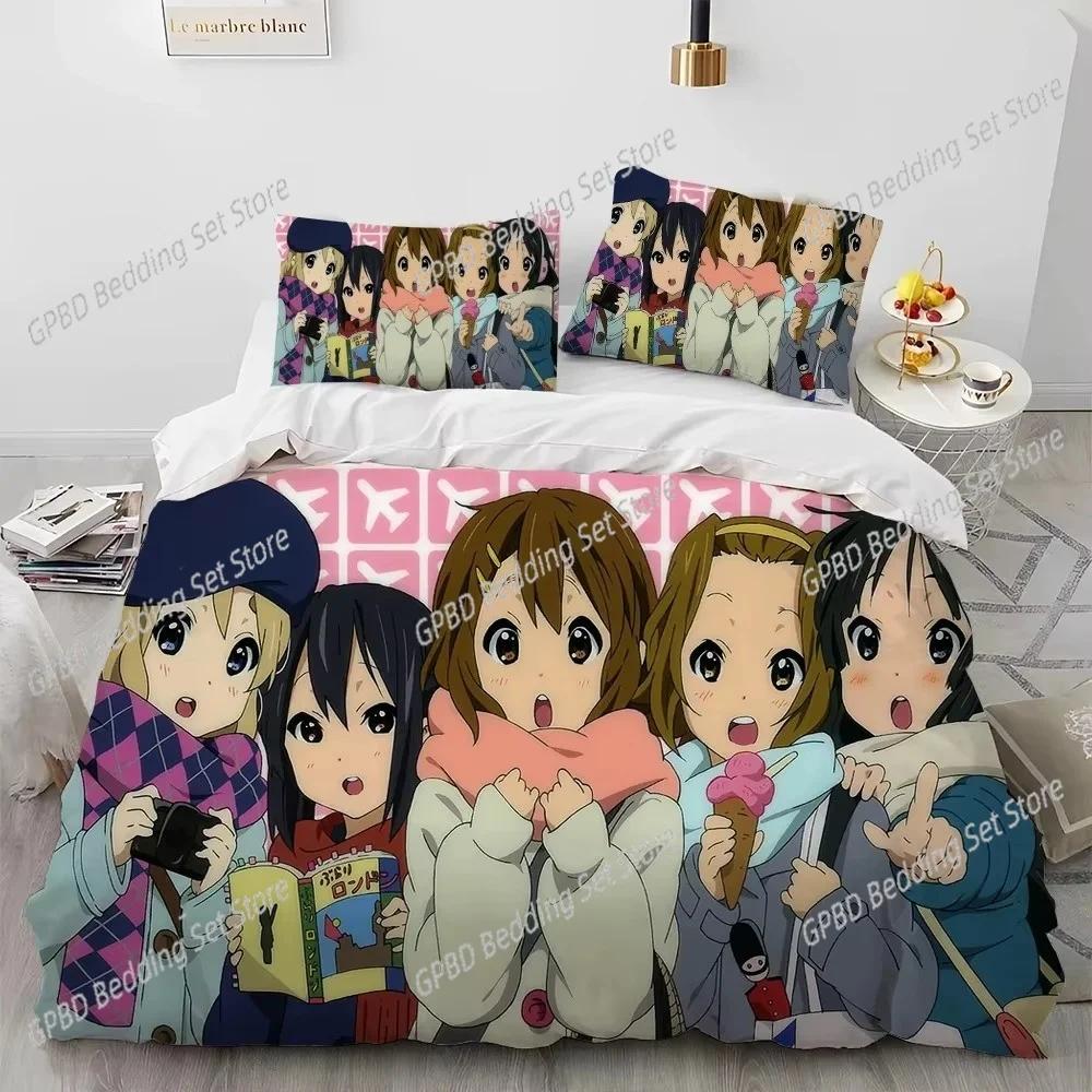Comforter K-On Kawaii Girls Anime Bedding Set 3D Printed Suitable For Bedroom Kids Home Textile