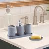 1Set Luxurious Bathroom Accessory Set Complete with Mouthwash Cup Soap Holder Liquid Soap Dispenser Toothbrush Holder