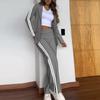 Women's Long Coat And Wide-leg Pants Suit Business Casual Two-piece Suit
