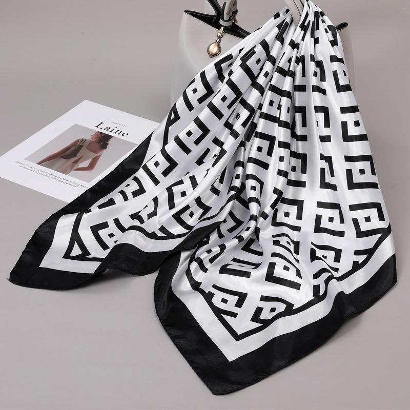 90 Square Scarves, Silk Scarves, Women's New Spring and Summer High-end Sense Versatile, Thin Scarves, Shawls Outside