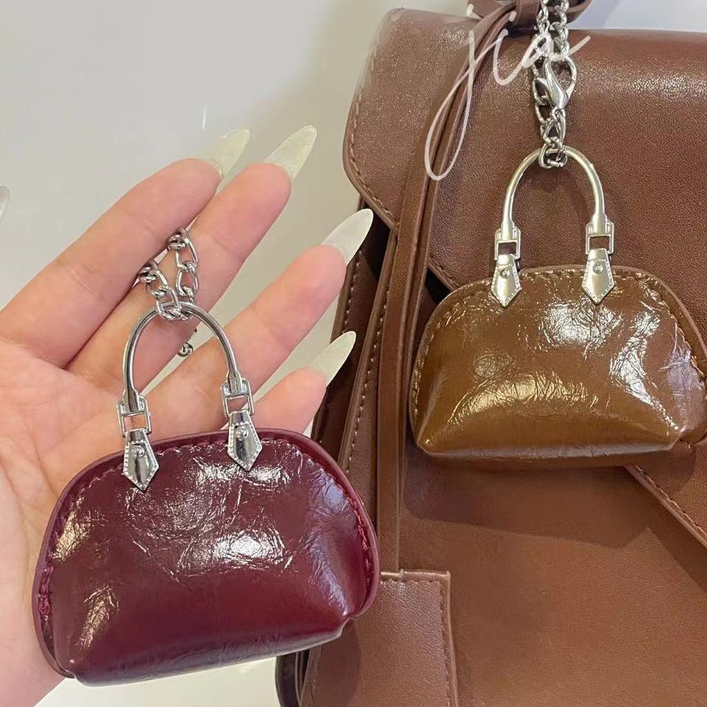 Adorable Leather Keychain Hanging Ornament Car Key Holder for Kids and Adults Handbag Bag Charm Practical Ornament