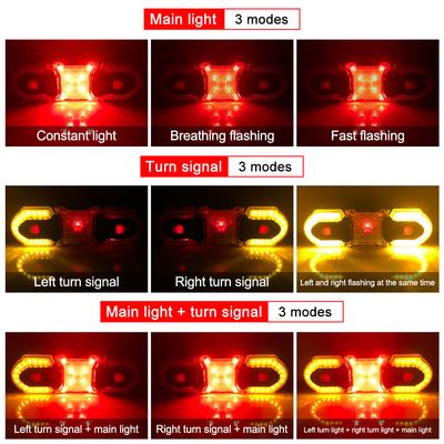 Bicycle Turn Signal Light Wireless Remote Control Rear Lamp USB Rechargeable Night Safety Warning Taillight Cycling Accessories