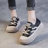Echtes Leder Jahreszeiten Dicksohlige Nische Vielseitige Modeschuhe Damen Trend Sportschuhe Damen Klobiger Sneaker Damen