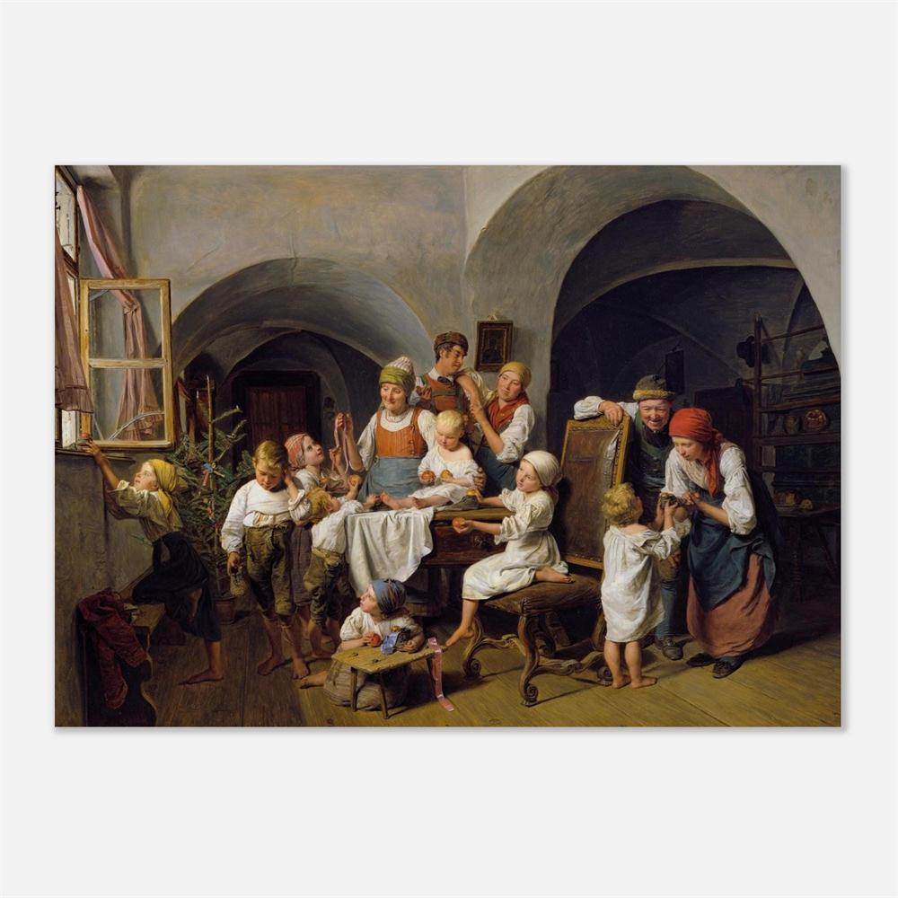 Pieter de Hooch A Dutch Courtyard Famous Poster Oil Painting Print Christmas Morning Ferdinand Georg Waldmüller Canvas Painting