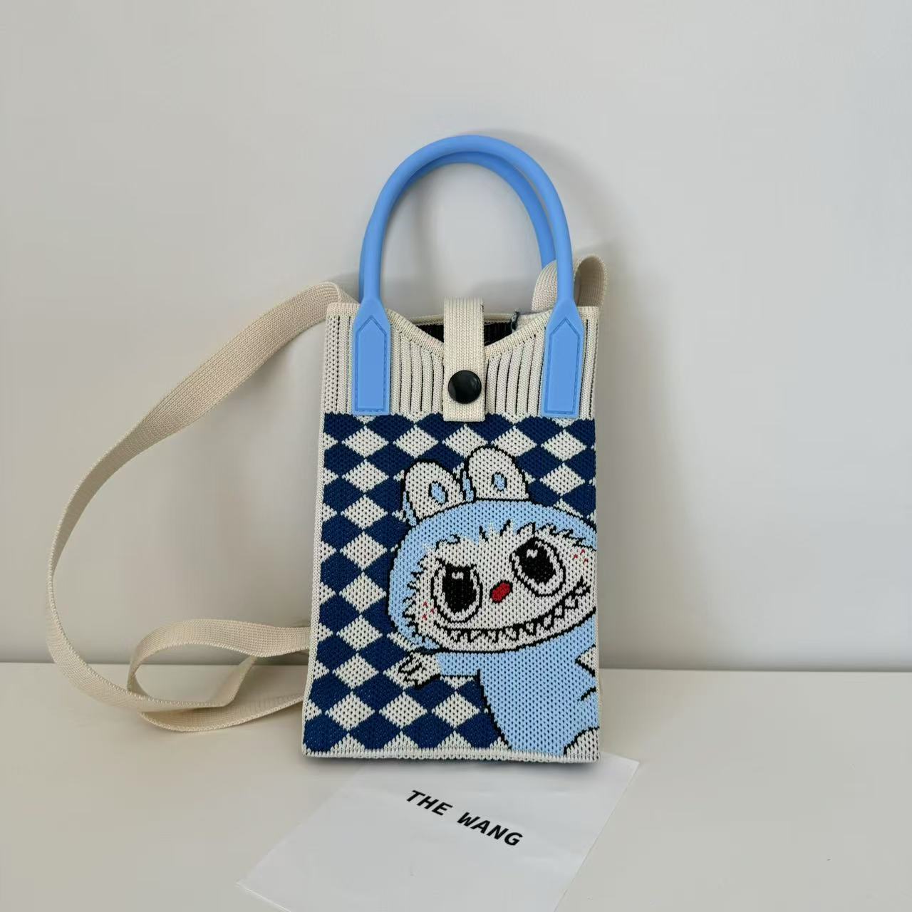 

Милая холщовая сумка кроссбоди с модным и нишевым дизайном, вязаная сумка для мобильного телефона, вязаная сумка кроссбоди на одно плечо 12*18