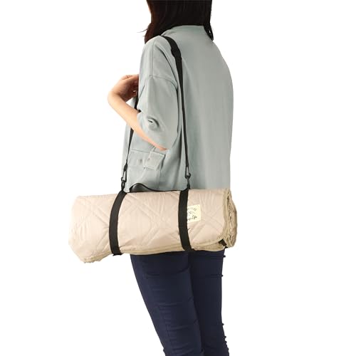 Captain Stag (CAPTAIN STAG) Water-Repellent Quilted Picnic Sheet, 200 X 180 Cm, with Loops, Khaki, Monte (UB-3070)