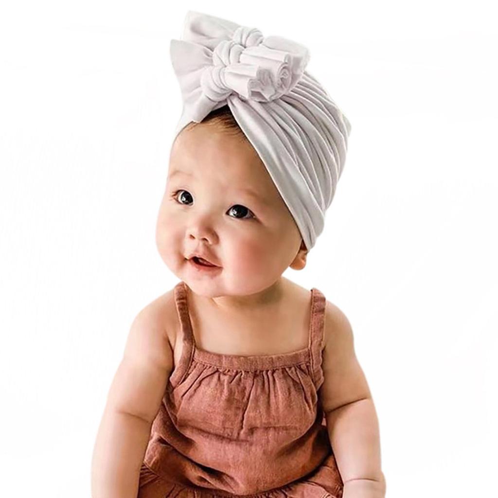 Children's Flower Hats Soft Newborn Hats Girl Baby Boy Turban Cap Bowknot Hats