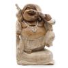 Happy Buddha Statue Bring Wood Whitewash 30cm