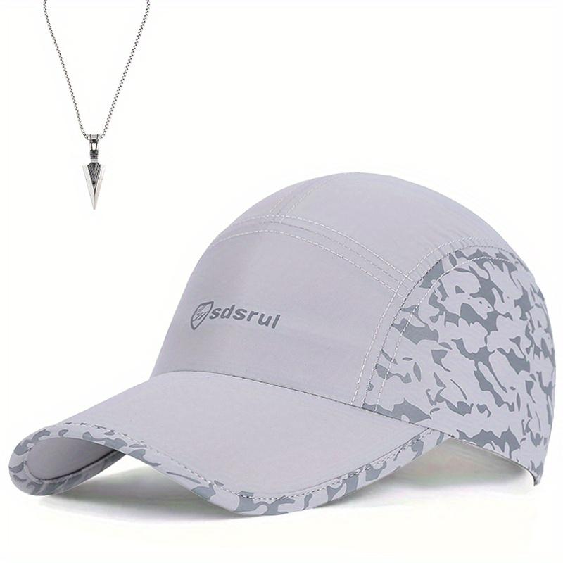 2pcs SDSRUI Quick-drying Baseball Cap Duck Tongue Cap Summer Arrow Pendant Necklace Set Men Women Fashion Leisure Couple Sun Hat