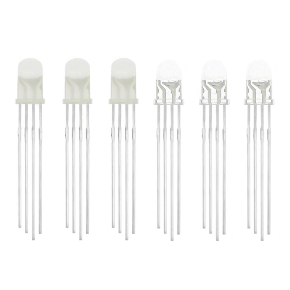 5mm RGB Transparent Frosted 4-Pin LED Beads F5 Common Cathode/Anode Through-Hole Diode