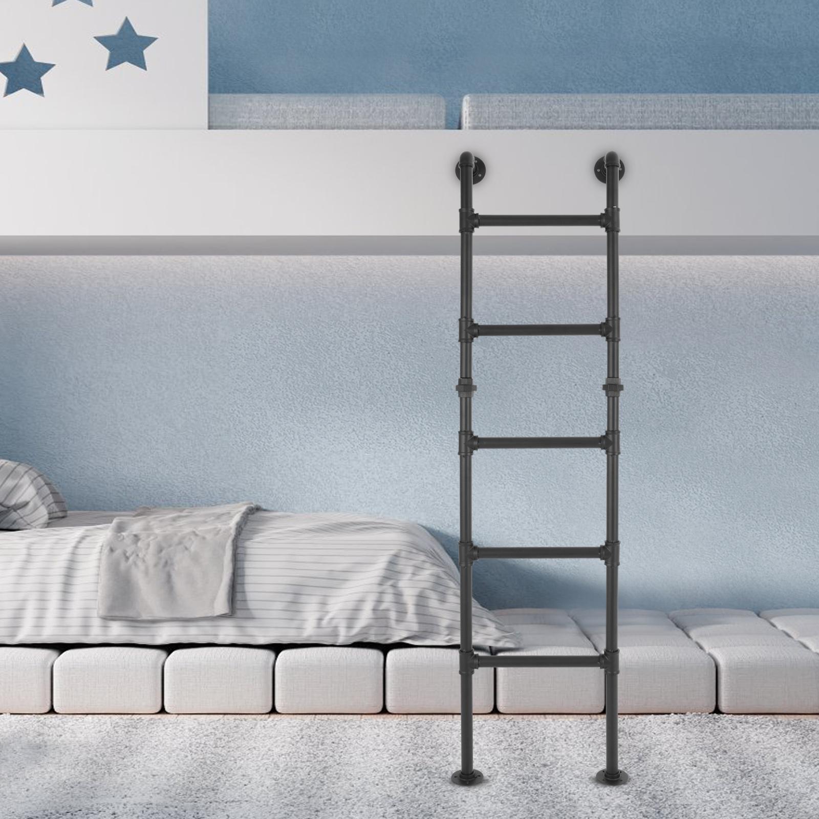 5-ступенчатая настенная лестница, конструкция из углеродистой стали, грузоподъемность 200 кг/440 фунтов, экономичная настенная и напольная установка для безопасного подъема