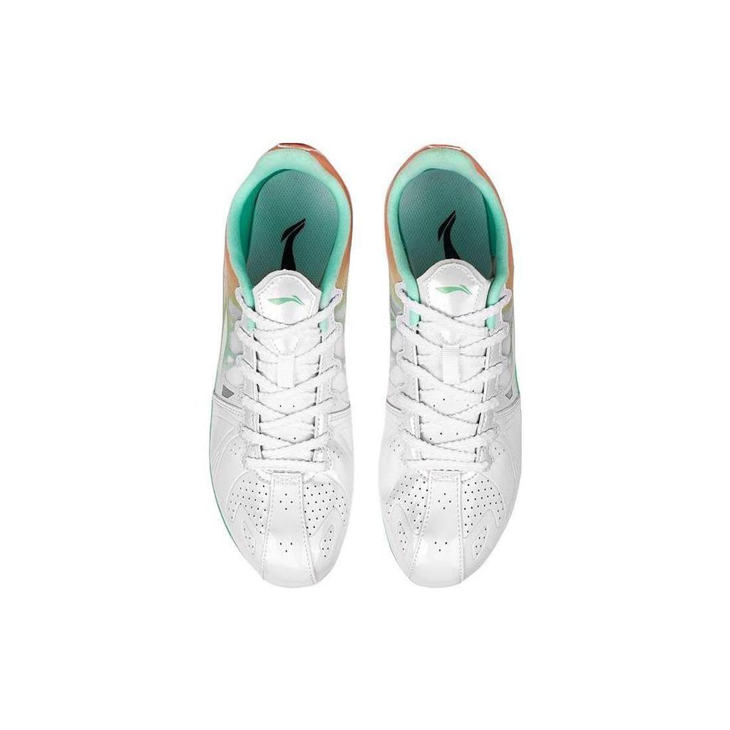 Li Ning Comfortable Cushioning Slip Resistant Abrasion Resistant Low top Running Shoes Unisex Orange White AJJS001-3