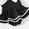 Children's Bowknot One-Piece Swimsuit & Swim Cap – Quick-Drying Dress Style for Toddler Girls