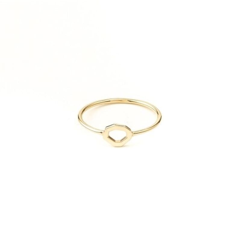 Felt&Son Small Heptagon Line Ring (14k Gold)