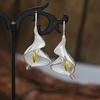 Exquisite Blooming Flower Hook Earrings Simple Accessories Gold Silver Color Plant Dangle Earrings for Women Jewelry