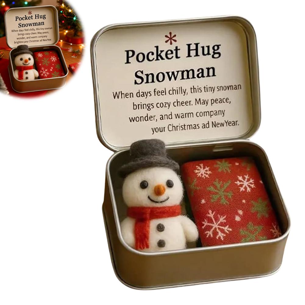 

Christmas Pocket Hug Gift Handmade Felt Doll in Box Little Pocket Hug with Gift Card Thoughtful Gift for Friends Family