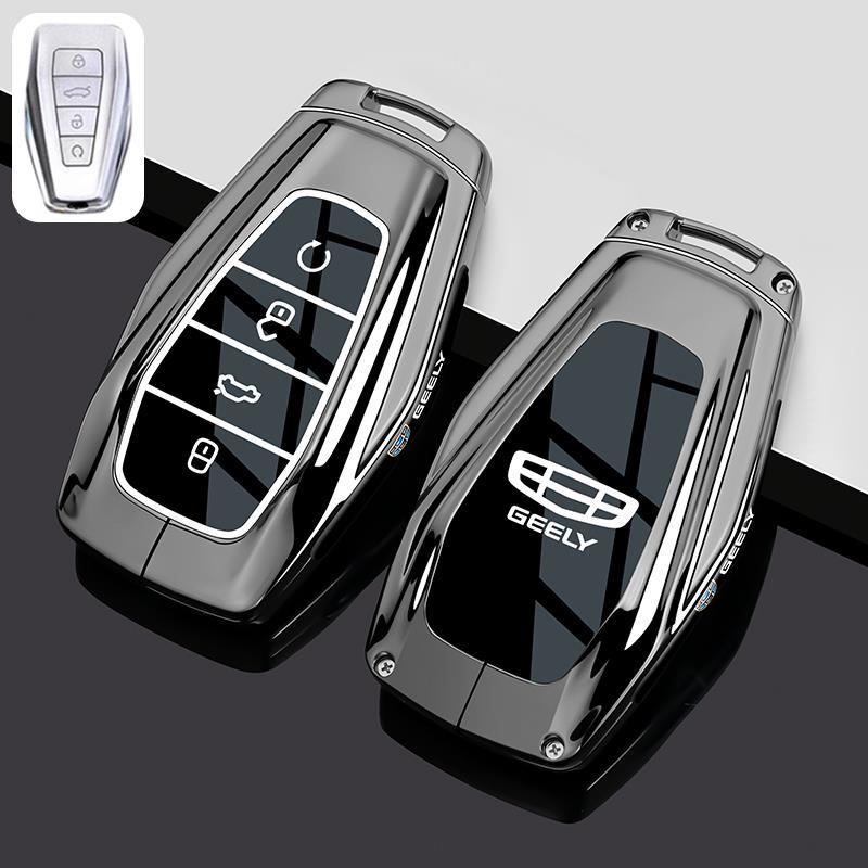 Silver Key Case for Geely: S Boyue, New L, Xingyue, L7, Xingrui, Emgrand, Binrui, Binyue 2025 Models