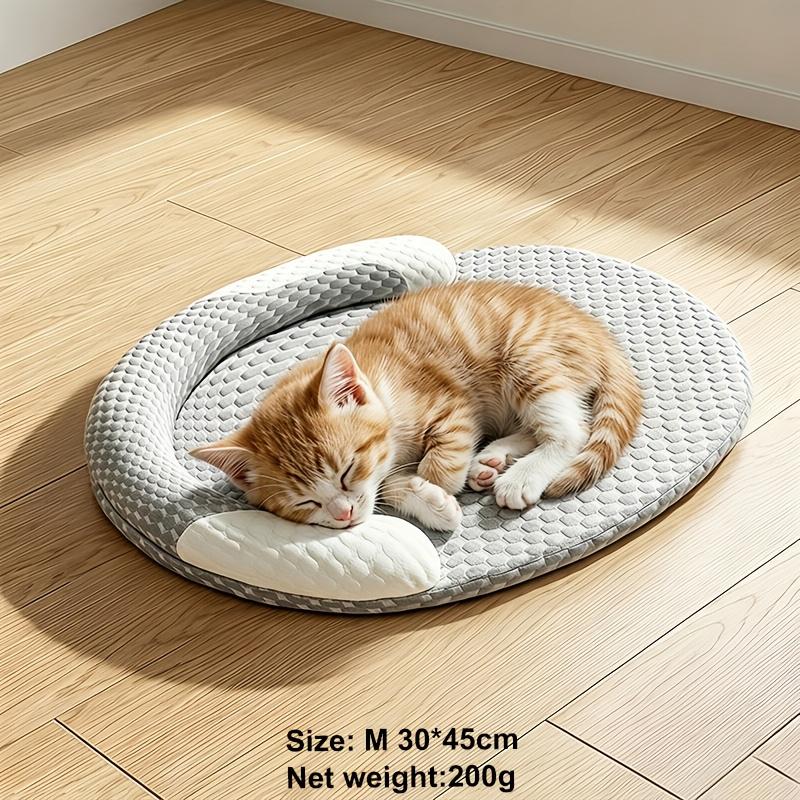 Orthopedic Cooling Dog Bed, Breathable Summer Pet Bed with Raised Edge, Soft Washable Dog Bed Mat for Small To Medium Dogs And Cats