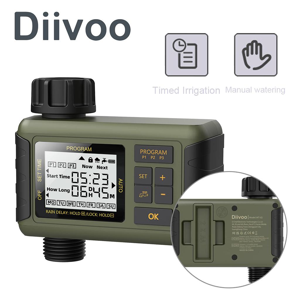 

Программируемый таймер разбрызгивателя Diivoo, таймер капельного полива для крана с садовым автоматическим поливным шлангом, таймер разбрызгивателя