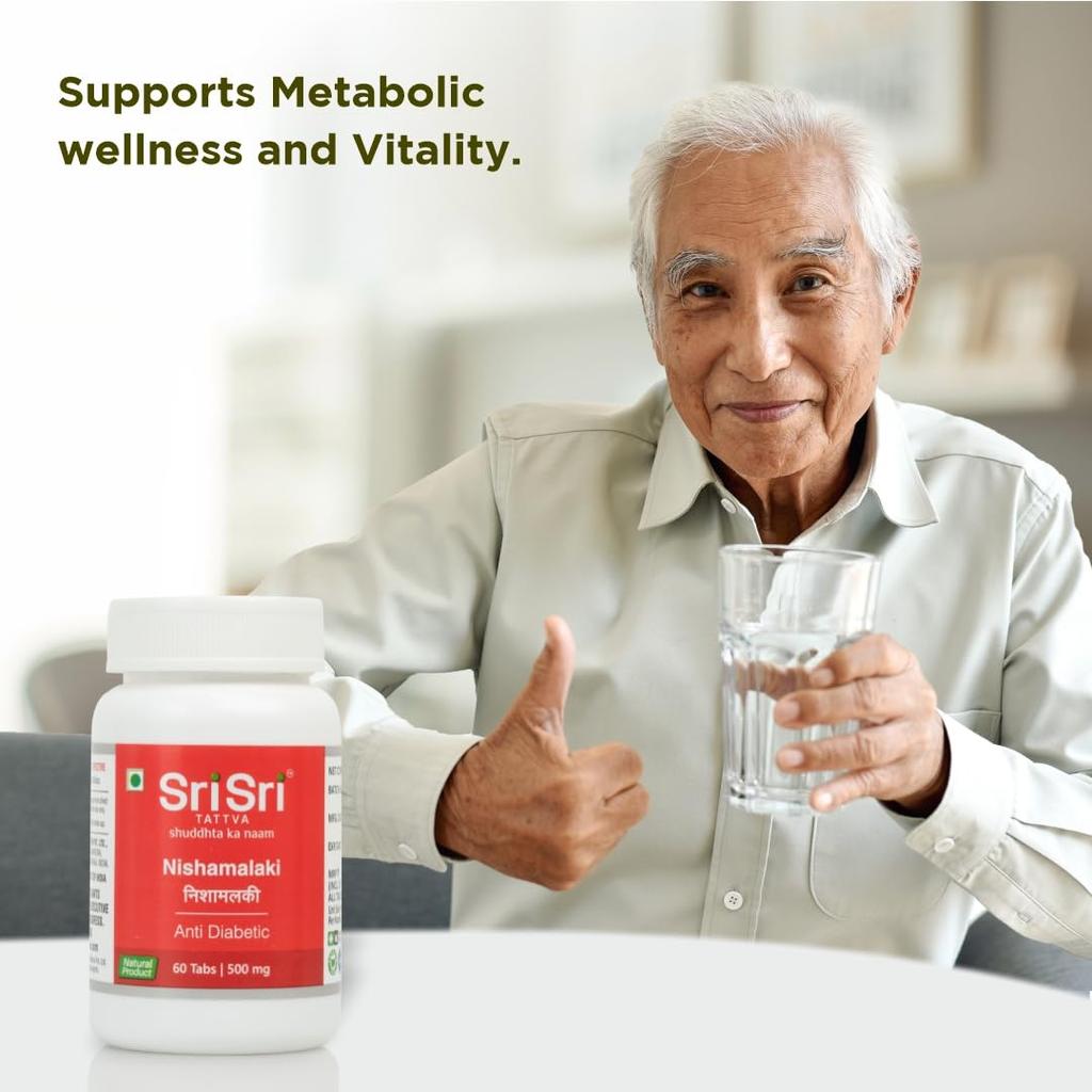 Sri Sri Tattva Nishamalaki Tablet 60 Tabs X Pack of 2 | Herbal Sugar Support & Wellness Aid