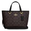 New Alice Iconic Coated Canvas With Smooth Leather Shoulder Bag, Crossbody Bag, Handbag Small Women's Brown & Black CA613-IMAA8