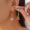 Festival Asymmetrical Snowflake Santa Earrings Women’s Holiday Dangle Jewelry Lightweight Alloy Accessories