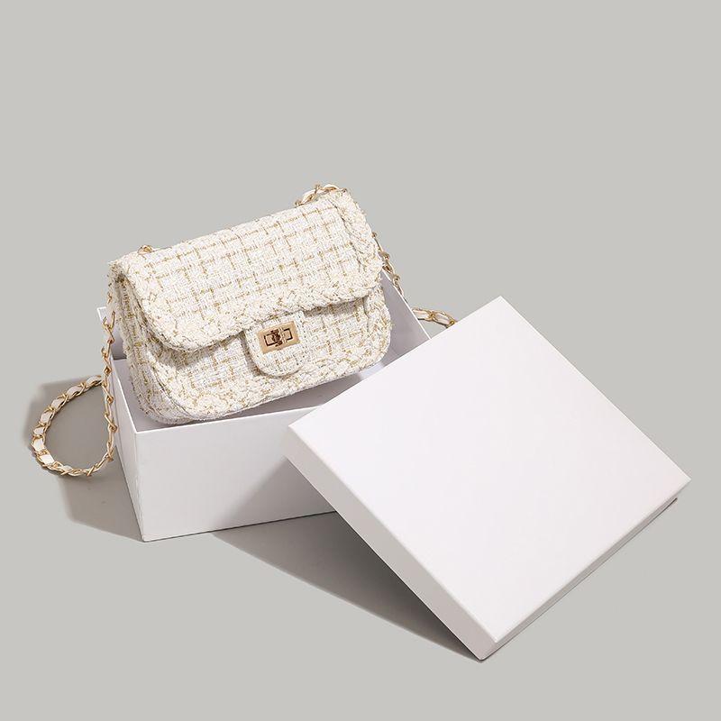 Wholesale woven niche temperament light luxury small fragrant woolen bag women's 2025 new chain shoulder bag crossbody bag