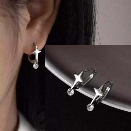 925 Silver Star Earring for Women Girl Simple Tassels Chain Fashion Office Jewelry Gift