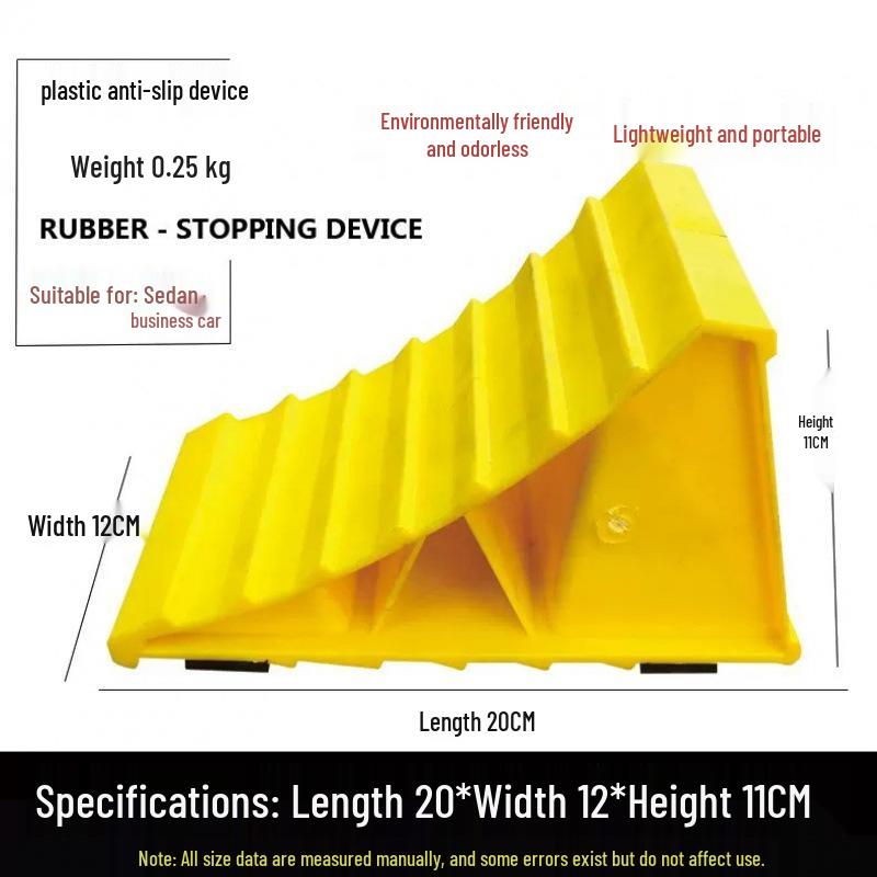 Portable Non-slip Triangle Wheel Chock - Rubber Car and Van Anti-roll Stopper