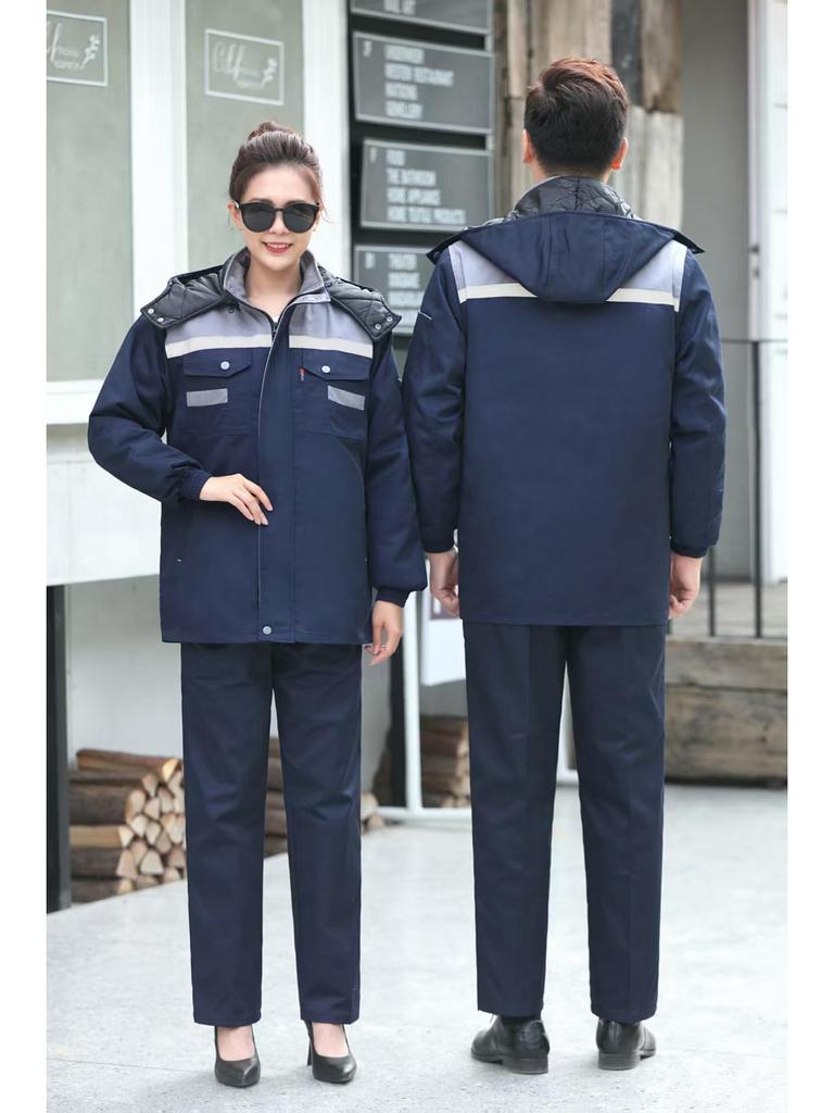Thickened Winter Cotton Work Suit with Custom Logo for Auto Repair