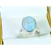 Natural Blue Larimar Solid 925 Sterling Silver Handmade Oval Ring Size US-08 MK-07
