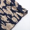 Women Spring Dress Long Sleeve Pleated High Waist V Neck Lace Up Print